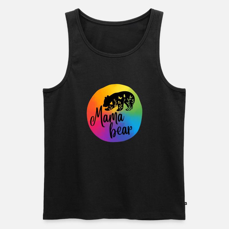 Mamabär, Regenbogen - Männer Premium Bio Tank Top - Schwarz