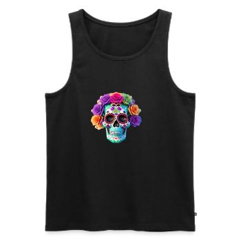 Dia de los Muertos - Débardeur bio Premium Homme - noir - Devant - Michal (187cm)