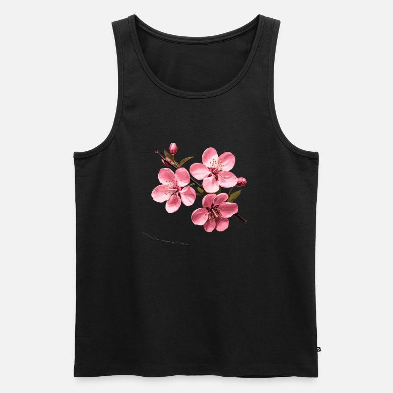 Kirschblüte - Männer Premium Bio Tank Top - Schwarz