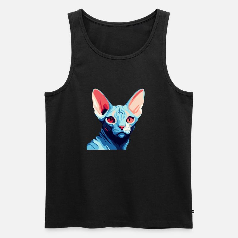 Blaue Katze - Männer Premium Bio Tank Top - Schwarz