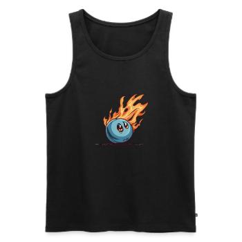 A flaming bowling ball - Männer Premium Bio Tank Top - Schwarz - Vorne - Michal (187cm)