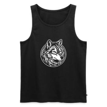 Wolf - Men's Premium Organic Tank Top - black - Front - Michal (187cm)