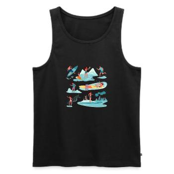Water activities - Men's Premium Organic Tank Top - black - Front - AI Model Male 178 light (178cm)