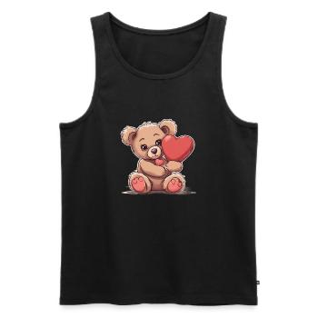 a cute little teddy bear - Männer Premium Bio Tank Top - Schwarz - Vorne - Michal (187cm)