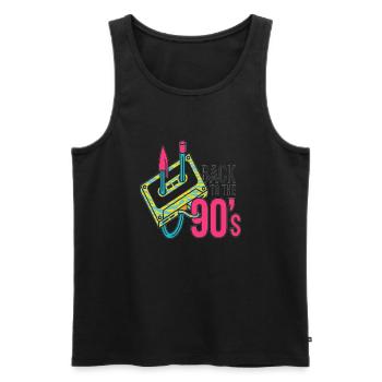 90s mignon 80s rétro vintage drôle cool nostalgie - Débardeur bio Premium Homme - noir - Devant - Michal (187cm)