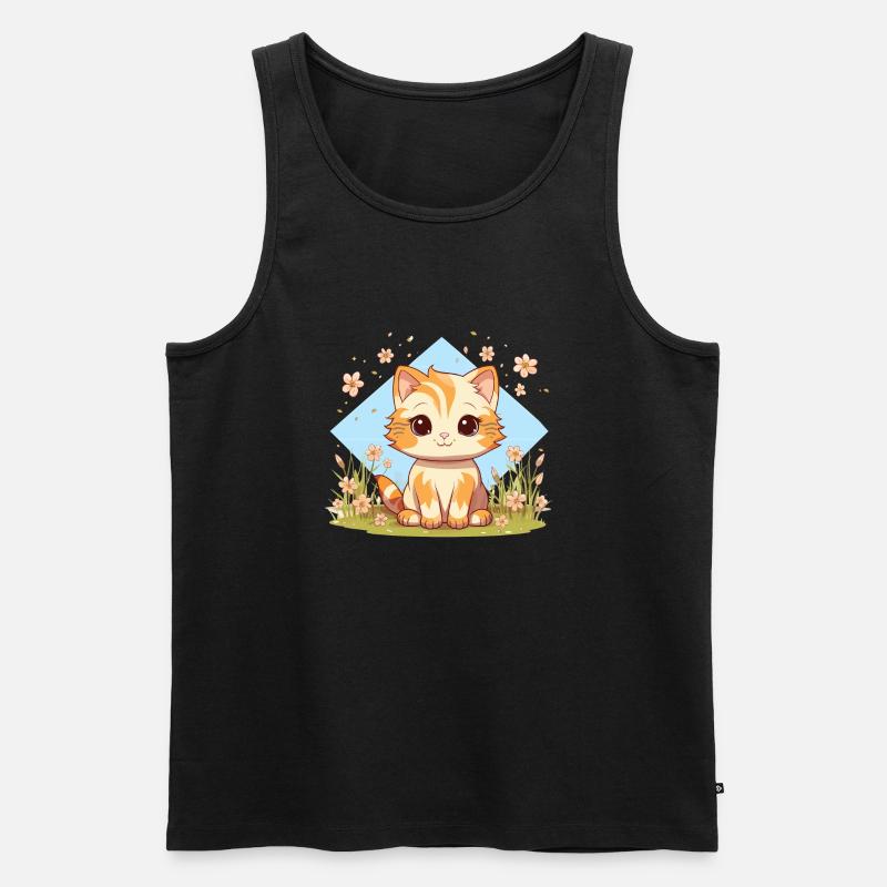 Katze - Männer Premium Bio Tank Top - Schwarz