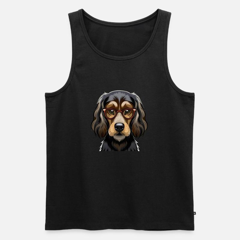 Intellektueller Cocker Spaniel Hund 01 - Männer Premium Bio Tank Top - Schwarz