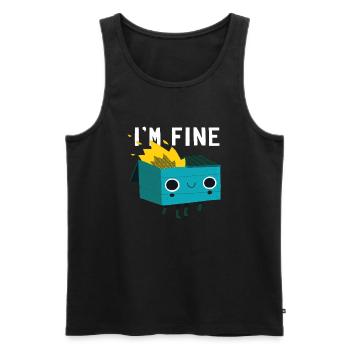 I´m Fine - Männer Premium Bio Tank Top - Schwarz - Vorne - AI Model Male 178 light (178cm)