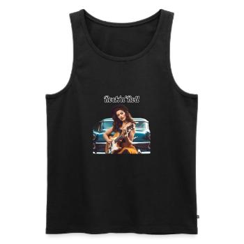 Pinup - Männer Premium Bio Tank Top - Schwarz - Vorne - AI Model Male 178 light (178cm)