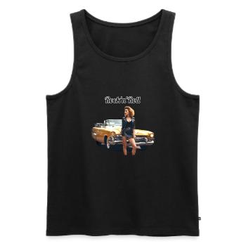 Pinup - Männer Premium Bio Tank Top - Schwarz - Vorne - AI Model Male 178 light (178cm)