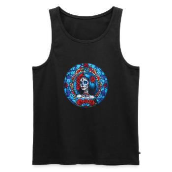 blue catrina - Men's Premium Organic Tank Top - black - Front - AI Model Male 178 light (178cm)