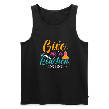 Give Me a Reaction - Funny Science Lover - Männer Premium Bio Tank Top - Schwarz - Vorne - AI Model Male 178 light (178cm)