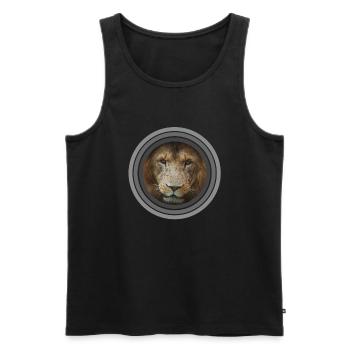 Cercles de couleur de lion noir blanc - Débardeur bio Premium Homme - noir - Devant - Michal (187cm)