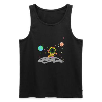 Gelber und roter Astronaut - Männer Premium Bio Tank Top - Schwarz - Vorne - AI Model Male 178 light (178cm)