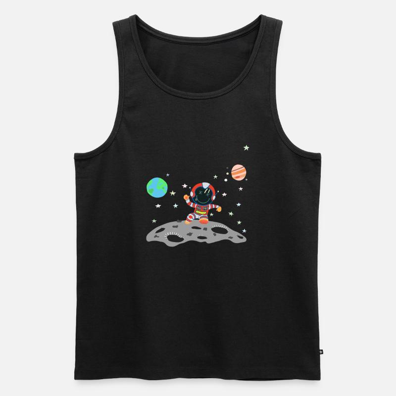 Astronaut Rot Weiß - Männer Premium Bio Tank Top - Schwarz