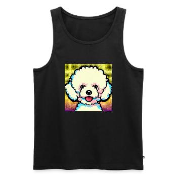 Bichon Frisé Pop Art - Débardeur bio Premium Homme - noir - Devant - Michal (187cm)