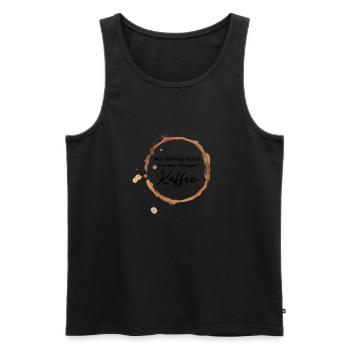 Wer montags lächelt, hat den richtigen Kaffee - Männer Premium Bio Tank Top - Schwarz - Vorne - Michal (187cm)