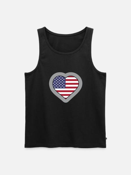 USA Heart - Men's Premium Organic Tank Top - black