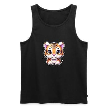 Tiger baby - Männer Premium Bio Tank Top - Schwarz - Vorne - Michal (187cm)