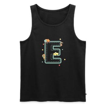 Buchstabe e Fahrzeug - personalisiertes Kindergeschenk - Männer Premium Bio Tank Top - Schwarz - Vorne - AI Model Male 178 light (178cm)