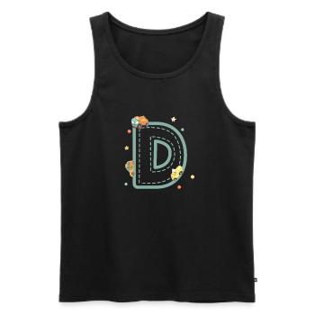 Fahrzeugbrief - personalisiertes Kindergeschenk - Männer Premium Bio Tank Top - Schwarz - Vorne - AI Model Male 178 light (178cm)