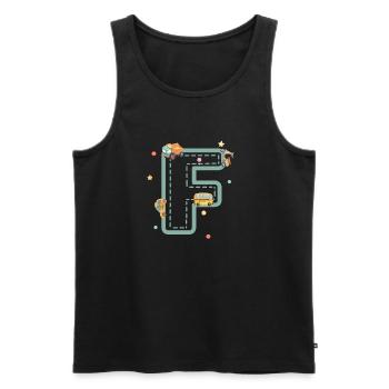 Buchstabe f Fahrzeug - personalisiertes Kindergeschenk - Männer Premium Bio Tank Top - Schwarz - Vorne - AI Model Male 178 light (178cm)