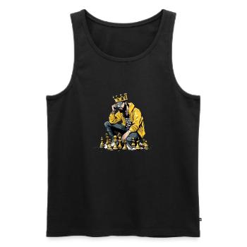 Max le roi des échecs - Débardeur bio Premium Homme - noir - Devant - AI Model Male 178 light (178cm)