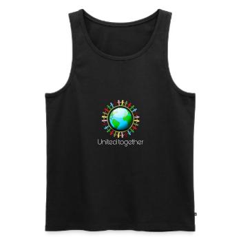 United together - Men's Premium Organic Tank Top - black - Front - AI Model Male 178 light (178cm)