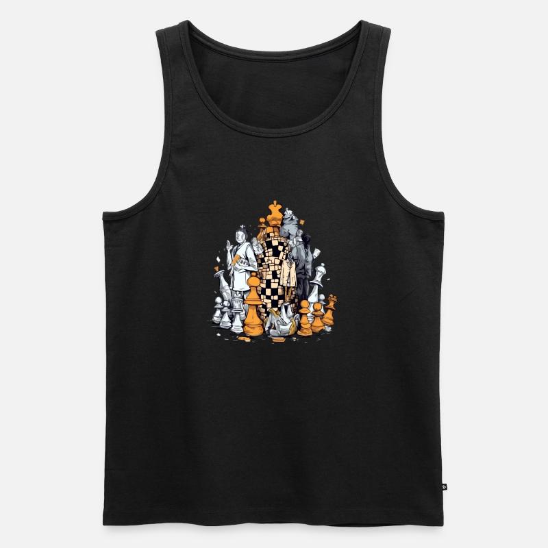 Schachturm - Männer Premium Bio Tank Top - Schwarz