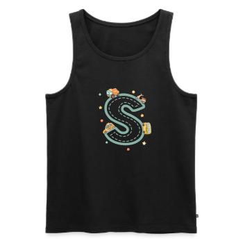 Fahrzeugbriefe - personalisiertes Kindergeschenk - Männer Premium Bio Tank Top - Schwarz - Vorne - AI Model Male 178 light (178cm)