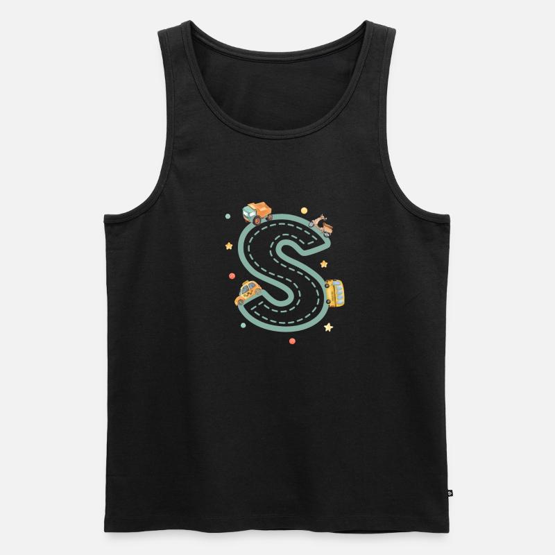 Fahrzeugbriefe - personalisiertes Kindergeschenk - Männer Premium Bio Tank Top - Schwarz