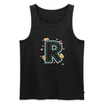 Letter r vehicle - personalized child gift - Men's Premium Organic Tank Top - black - Front - Michal (187cm)
