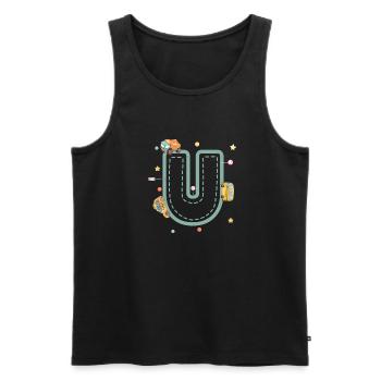 Letter u vehicle - personalized child gift - Men's Premium Organic Tank Top - black - Front - Michal (187cm)