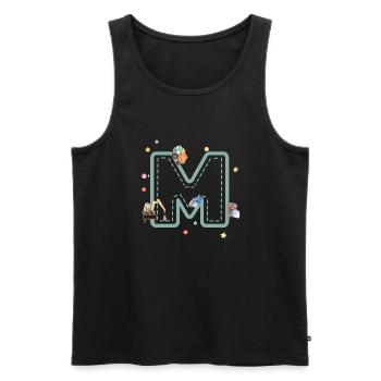 Letter m vehicle - personalized child gift - Men's Premium Organic Tank Top - black - Front - Michal (187cm)