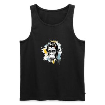Kito the chimpanzee - Men's Premium Organic Tank Top - black - Front - AI Model Male 178 light (178cm)