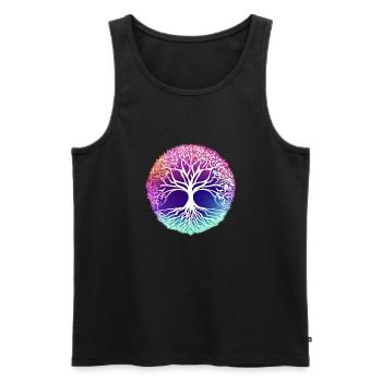 Arbre de Vie Yoga Méditation de l’Arbre de Vie - Débardeur bio Premium Homme - noir - Devant - Michal (187cm)