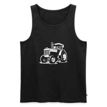 Traktor - Männer Premium Bio Tank Top - Schwarz - Vorne - AI Model Male 178 light (178cm)