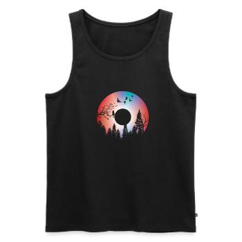 Natur-Schallplatte - Männer Premium Bio Tank Top - Schwarz - Vorne - AI Model Male 178 light (178cm)