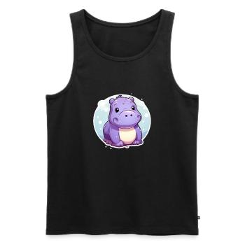Flusspferd - Männer Premium Bio Tank Top - Schwarz - Vorne - Michal (187cm)
