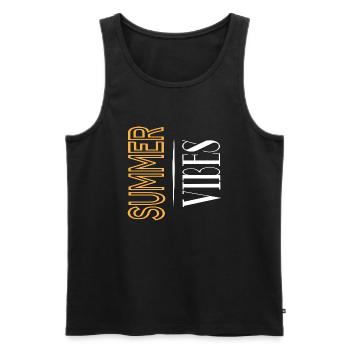 Summer Vibes - Men's Premium Organic Tank Top - black - Front - AI Model Male 178 light (178cm)