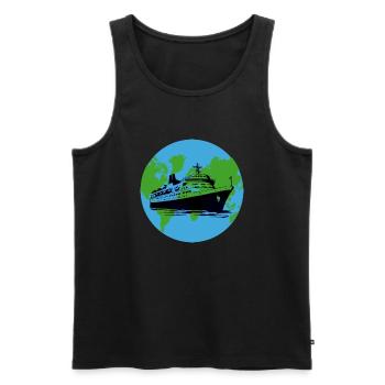Ship Cruise Ship - Men's Premium Organic Tank Top - black - Front - AI Model Male 178 light (178cm)