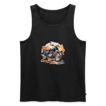 Sundown Serenity: Classic Bike in the Evening Glow - Men's Premium Organic Tank Top - black - Front - AI Model Male 178 light (178cm)