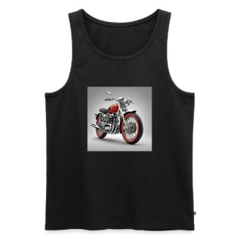 A Classic Motorcycle reimagined - Men's Premium Organic Tank Top - black - Front - AI Model Male 178 light (178cm)
