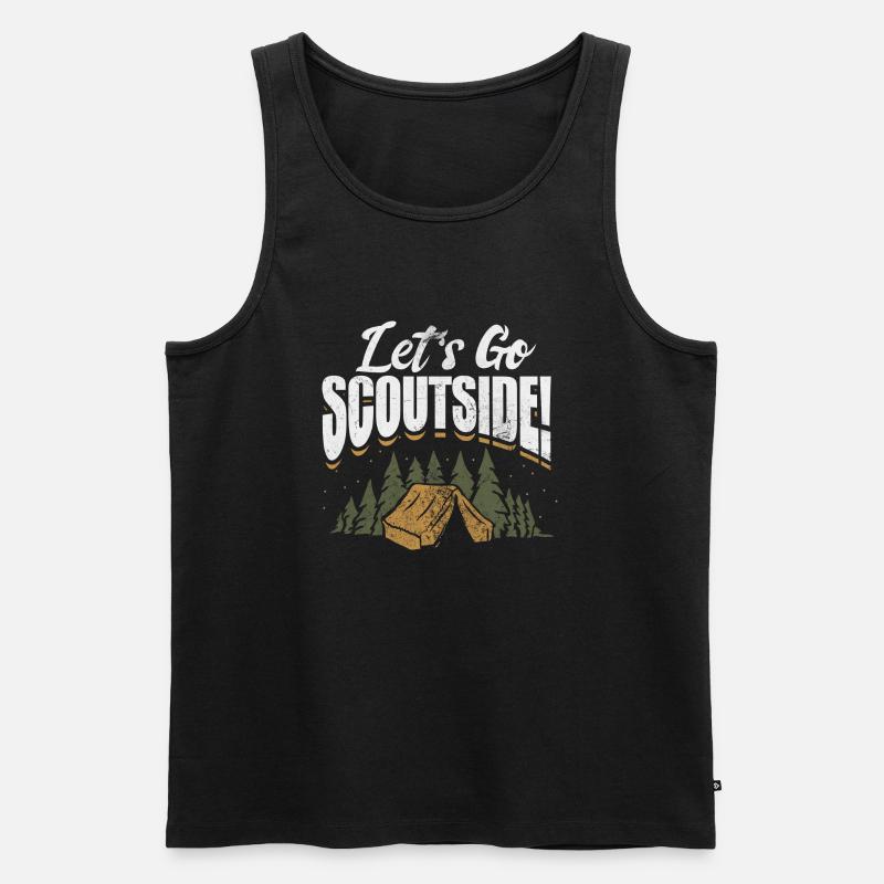 Let's go scoutside - Männer Premium Bio Tank Top - Schwarz