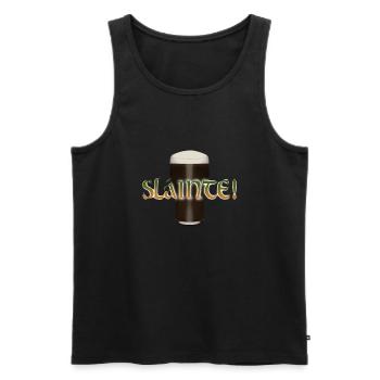 Sláinte! Pinte de bière irlandaise Stout Pub Ireland - Débardeur bio Premium Homme - noir - Devant - AI Model Male 178 light (178cm)