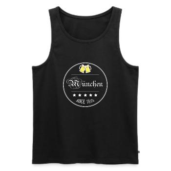 Fête dela bière Munich Septembre Octobre Allemagne - Débardeur bio Premium Homme - noir - Devant - AI Model Male 178 light (178cm)