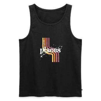 Fische Retro-Horoskop - Männer Premium Bio Tank Top - Schwarz - Vorne - AI Model Male 178 light (178cm)