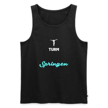Turmspringen Springer - Männer Premium Bio Tank Top - Schwarz - Vorne - AI Model Male 178 light (178cm)