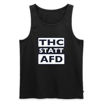 THC STATT AFD - Männer Premium Bio Tank Top - Schwarz - Vorne - AI Model Male 178 light (178cm)