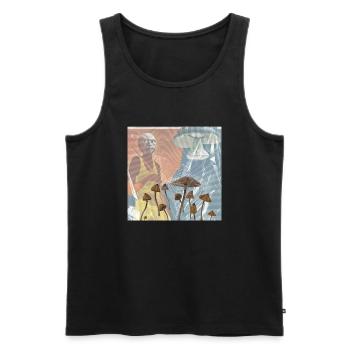 Weirdcore Aesthetic Gifts 1960’s Vintage Aesthetic - Men's Premium Organic Tank Top - black - Front - Michal (187cm)